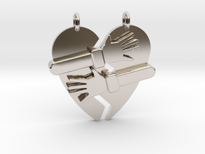 Hold My Heart Pendant (Two-Piece) in Platinum