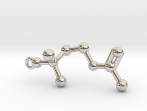 Acetylcholine Molecule Necklace in Rhodium Plated Brass