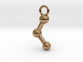 Ethanol Molecule Necklace Keychain Earring in Polished Brass
