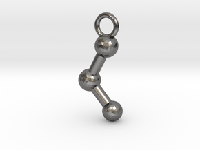 Ethanol Molecule Necklace Keychain Earring in Polished Nickel Steel