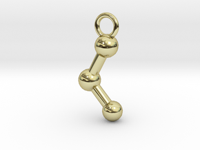 Ethanol Molecule Necklace Keychain Earring in 18k Gold Plated Brass