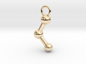 Ethanol Molecule Necklace Keychain Earring in 14K Yellow Gold