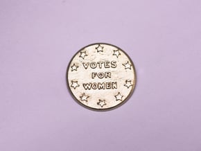 Votes For Women Button with Pin Back in Natural Bronze