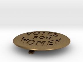 Engraved Votes For Women Clip Button in Natural Bronze