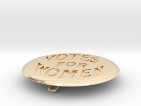 Engraved Votes For Women Clip Button in 14K Yellow Gold