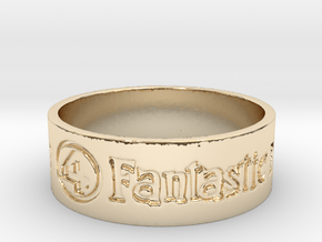 Fantastic Four Title Engraved Size 12 in 14k Gold Plated Brass: 12 / 66.5