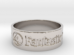 Fantastic Four Title Engraved Size 12 in Rhodium Plated Brass: 12 / 66.5