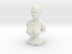Non-scale Sci-Fi Robotic Assistant Bust Statue in White Natural Versatile Plastic