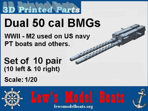 PT Boat dual 50 cal BMG - 1/20 scale in Tan Fine Detail Plastic