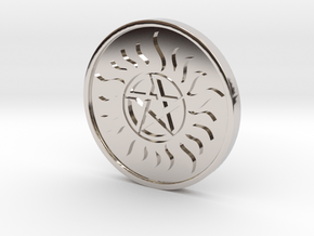 Supernatural Anti Possession Coin Pendant in Platinum