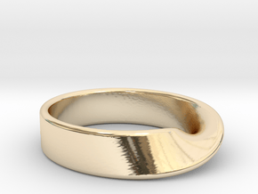 Moebius Strip ring in 14k Gold Plated Brass: 7 / 54