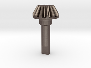 Small Bevel Gear Steel With Shaft in Polished Bronzed Silver Steel