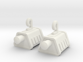 Self Sealing Stembolt Earrings in White Natural Versatile Plastic
