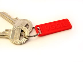 Keychain your callsign or name in Red Processed Versatile Plastic