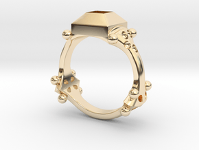 Ring Quatrefoil in 14k Gold Plated Brass: 5.5 / 50.25