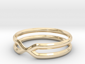 Double Ring in 14k Gold Plated Brass: 7.5 / 55.5
