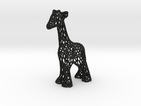 Voronoi Giraffe in Black Natural Versatile Plastic