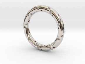 Spiral Ring "Cinderella" in Rhodium Plated Brass: 6 / 51.5