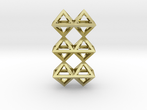 12 Pendant. Perfect Pyramid Structure. in 18k Gold Plated Brass