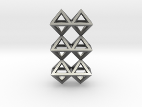 12 Pendant. Perfect Pyramid Structure. in Natural Silver