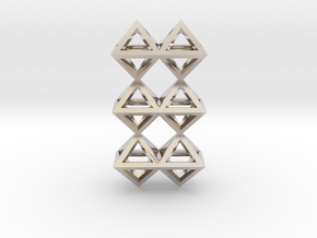 12 Pendant. Perfect Pyramid Structure. in Rhodium Plated Brass