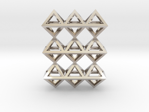 18 Pendant. Perfect Pyramid Structure. in Rhodium Plated Brass