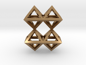 8 Pendant. Perfect Pyramid Structure. in Natural Brass