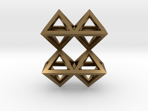 8 Pendant. Perfect Pyramid Structure. in Natural Bronze