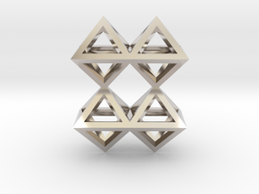 8 Pendant. Perfect Pyramid Structure. in Rhodium Plated Brass