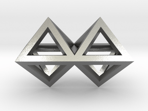 4 Pendant. Perfect Pyramid Structure. in Natural Silver