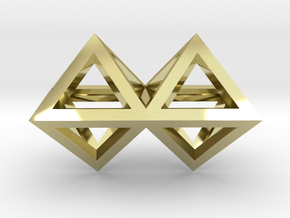 4 Pendant. Perfect Pyramid Structure. in 18k Gold Plated Brass