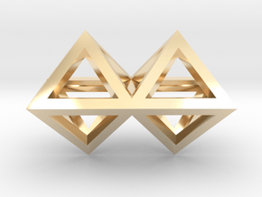4 Pendant. Perfect Pyramid Structure. in 14K Yellow Gold