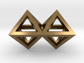4 Pendant. Perfect Pyramid Structure. in Natural Bronze