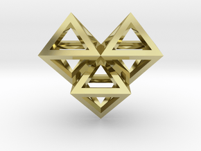 V6 Pendant. Perfect Pyramid Structure. in 18k Gold Plated Brass