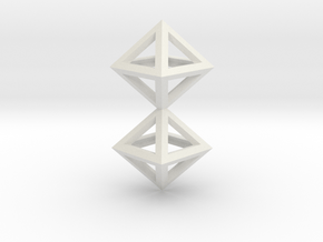 S4 Pendant. Perfect Pyramid Structure. in White Natural Versatile Plastic