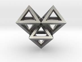 V6 Pendant. Perfect Pyramid Structure. in Natural Silver