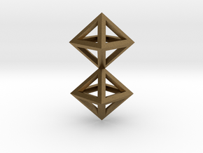 S4 Pendant. Perfect Pyramid Structure. in Natural Bronze