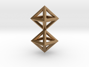 S4 Pendant. Perfect Pyramid Structure. in Natural Brass