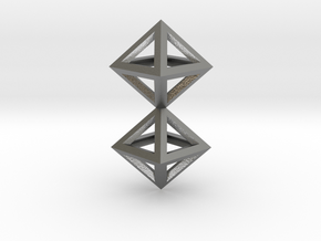 S4 Pendant. Perfect Pyramid Structure. in Natural Silver