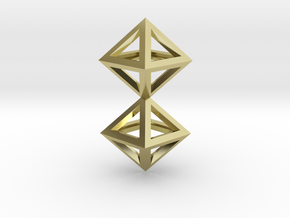 S4 Pendant. Perfect Pyramid Structure. in 18k Gold Plated Brass