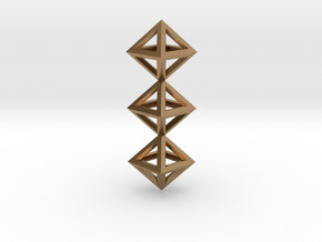 I Letter Pendant. Perfect Pyramid Structure. in Natural Brass