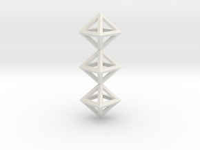 I Letter Pendant. Perfect Pyramid Structure. in White Natural Versatile Plastic