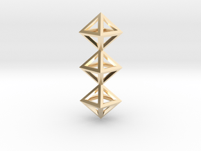 I Letter Pendant. Perfect Pyramid Structure. in 14K Yellow Gold