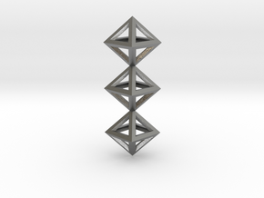 I Letter Pendant. Perfect Pyramid Structure. in Natural Silver