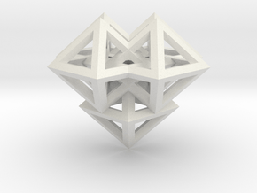 V8 Pendant. Perfect Pyramid Structure. in White Natural Versatile Plastic