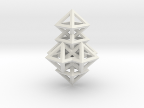 R14 Pendant. Perfect Pyramid Structure. in White Natural Versatile Plastic