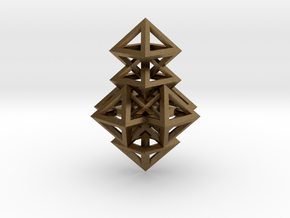 R14 Pendant. Perfect Pyramid Structure. in Natural Bronze