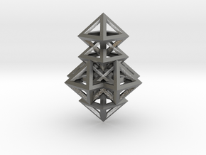 R14 Pendant. Perfect Pyramid Structure. in Natural Silver