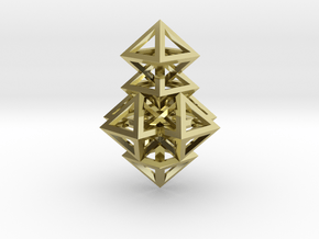 R14 Pendant. Perfect Pyramid Structure. in 18k Gold Plated Brass