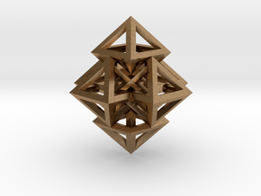 R12 Pendant. Perfect Pyramid Structure. in Natural Brass